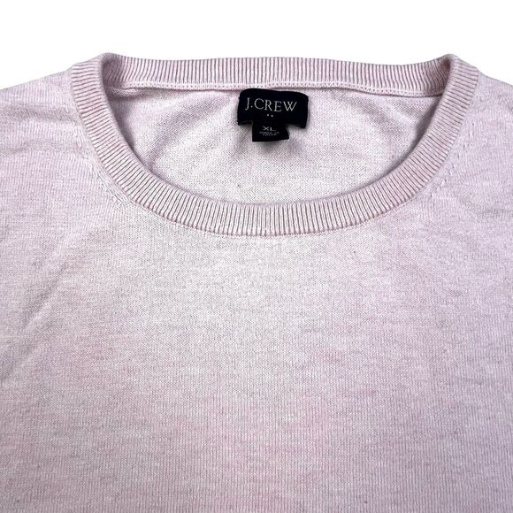 Vintage J Crew Sweater XL Pink Linen Cotton Blend Crew Neck Soft Casual - Picture 2 of 9